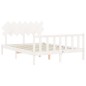 vidaXL Estructura de cama matrimonio con cabecero madera maciza blanco vidaXL Estructura de cama matrimonio con cabecero madera maciza blanco