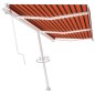 vidaXL Toldo automático LED sensor de viento naranja marrón 600x350 cm vidaXL Toldo automático LED sensor de viento naranja marrón 600x350 cm