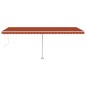 vidaXL Toldo automático LED sensor de viento naranja marrón 600x350 cm vidaXL Toldo automático LED sensor de viento naranja marrón 600x350 cm