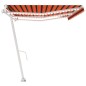 vidaXL Toldo automático LED sensor de viento naranja marrón 600x350 cm vidaXL Toldo automático LED sensor de viento naranja marrón 600x350 cm
