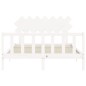 vidaXL Estructura de cama matrimonio con cabecero madera maciza blanco vidaXL Estructura de cama matrimonio con cabecero madera maciza blanco