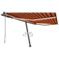 vidaXL Toldo automático LED sensor de viento naranja marrón 400x350 cm vidaXL Toldo automático LED sensor de viento naranja marrón 400x350 cm