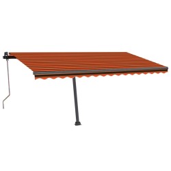 vidaXL Toldo automático LED sensor de viento naranja marrón 400x350 cm