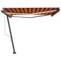 vidaXL Toldo automático LED sensor de viento naranja marrón 400x350 cm vidaXL Toldo automático LED sensor de viento naranja marrón 400x350 cm