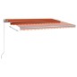 vidaXL Toldo automático LED sensor de viento naranja marrón 400x350 cm vidaXL Toldo automático LED sensor de viento naranja marrón 400x350 cm