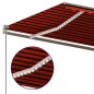 vidaXL Toldo automático LED sensor de viento naranja marrón 400x350 cm vidaXL Toldo automático LED sensor de viento naranja marrón 400x350 cm