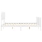 vidaXL Estructura de cama matrimonio con cabecero madera maciza blanco vidaXL Estructura de cama matrimonio con cabecero madera maciza blanco