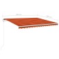 vidaXL Toldo manual retráctil con postes naranja y marrón 4x3,5 m vidaXL Toldo manual retráctil con postes naranja y marrón 4x3,5 m