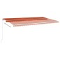 vidaXL Toldo automático LED sensor de viento naranja marrón 6x3,5 m vidaXL Toldo automático LED sensor de viento naranja marrón 6x3,5 m