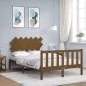 vidaXL Estructura cama cabecero madera maciza marrón miel 120x200 cm
