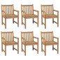 vidaXL Sillas de jardín 6 uds madera maciza de teca cojines azul vidaXL Sillas de jardín 6 uds madera maciza de teca cojines azul