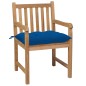 vidaXL Sillas de jardín 6 uds madera maciza de teca cojines azul vidaXL Sillas de jardín 6 uds madera maciza de teca cojines azul