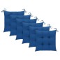 vidaXL Sillas de jardín 6 uds madera maciza de teca cojines azul vidaXL Sillas de jardín 6 uds madera maciza de teca cojines azul