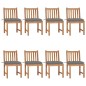 vidaXL Sillas de jardín 8 unidades madera maciza de teca con cojines vidaXL Sillas de jardín 8 unidades madera maciza de teca con cojines