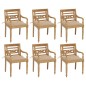 vidaXL Sillas Batavia 6 unidades madera maciza de teca con cojines vidaXL Sillas Batavia 6 unidades madera maciza de teca con cojines