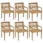 vidaXL Sillas Batavia 6 unidades madera maciza de teca con cojines
