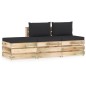 vidaXL Muebles de jardín 3 piezas con cojines madera impregnada verde vidaXL Muebles de jardín 3 piezas con cojines madera impregnada verde