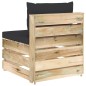 vidaXL Muebles de jardín 3 piezas con cojines madera impregnada verde vidaXL Muebles de jardín 3 piezas con cojines madera impregnada verde
