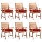 vidaXL Sillas comedor de jardín y cojines 6 uds madera maciza acacia vidaXL Sillas comedor de jardín y cojines 6 uds madera maciza acacia
