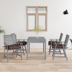 vidaXL Sillas de comedor jardín con cojines 4 uds madera maciza acacia