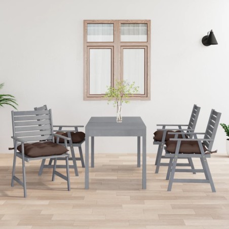 vidaXL Sillas de comedor jardín con cojines 4 uds madera maciza acacia