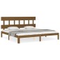 vidaXL Estructura cama y cabecero madera maciza marrón miel 200x200 cm vidaXL Estructura cama y cabecero madera maciza marrón miel 200x200 cm