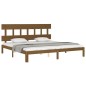 vidaXL Estructura cama y cabecero madera maciza marrón miel 200x200 cm vidaXL Estructura cama y cabecero madera maciza marrón miel 200x200 cm