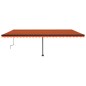 vidaXL Toldo de pie retráctil manual naranja y marrón 600x350 cm vidaXL Toldo de pie retráctil manual naranja y marrón 600x350 cm