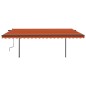 vidaXL Toldo retráctil automático con postes naranja y marrón 5x3 m vidaXL Toldo retráctil automático con postes naranja y marrón 5x3 m