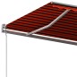 vidaXL Toldo retráctil manual con luz LED naranja y marrón 6x3,5 m vidaXL Toldo retráctil manual con luz LED naranja y marrón 6x3,5 m