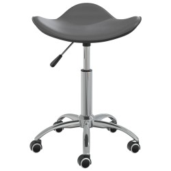 vidaXL Silla de comedor giratoria de cuero sintético gris