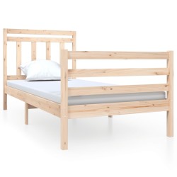 vidaXL Estructura de cama individual de madera maciza 90x190 cm