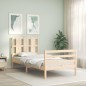 vidaXL Estructura de cama individual con cabecero madera maciza vidaXL Estructura de cama individual con cabecero madera maciza
