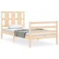 vidaXL Estructura de cama individual con cabecero madera maciza vidaXL Estructura de cama individual con cabecero madera maciza