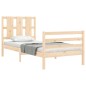 vidaXL Estructura de cama individual con cabecero madera maciza vidaXL Estructura de cama individual con cabecero madera maciza
