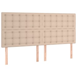 vidaXL Cabeceros 4 unidades cuero sintético capuchino 100x5x78/88 cm