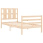 vidaXL Estructura de cama individual con cabecero madera maciza vidaXL Estructura de cama individual con cabecero madera maciza