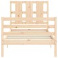 vidaXL Estructura de cama individual con cabecero madera maciza vidaXL Estructura de cama individual con cabecero madera maciza