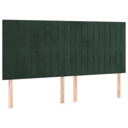 vidaXL Cabeceros 4 unidades de terciopelo verde oscuro 80x5x78/88 cm
