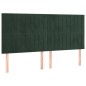 vidaXL Cabeceros 4 unidades de terciopelo verde oscuro 80x5x78/88 cm