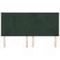 vidaXL Cabeceros 4 unidades de terciopelo verde oscuro 80x5x78/88 cm