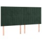 vidaXL Cabeceros 4 unidades de terciopelo verde oscuro 90x5x78/88 cm