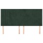 vidaXL Cabeceros 4 unidades de terciopelo verde oscuro 90x5x78/88 cm