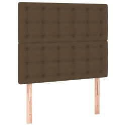 vidaXL Cabeceros 2 unidades de tela marrón oscuro 80x5x78/88 cm