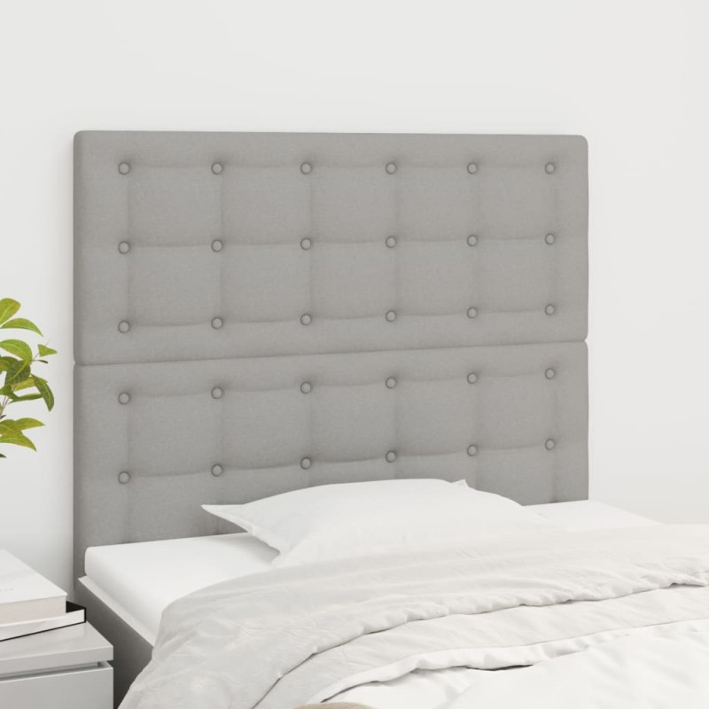 vidaXL Cabeceros 2 unidades de tela gris claro 90x5x78/88 cm vidaXL Cabeceros 2 unidades de tela gris claro 90x5x78/88 cm