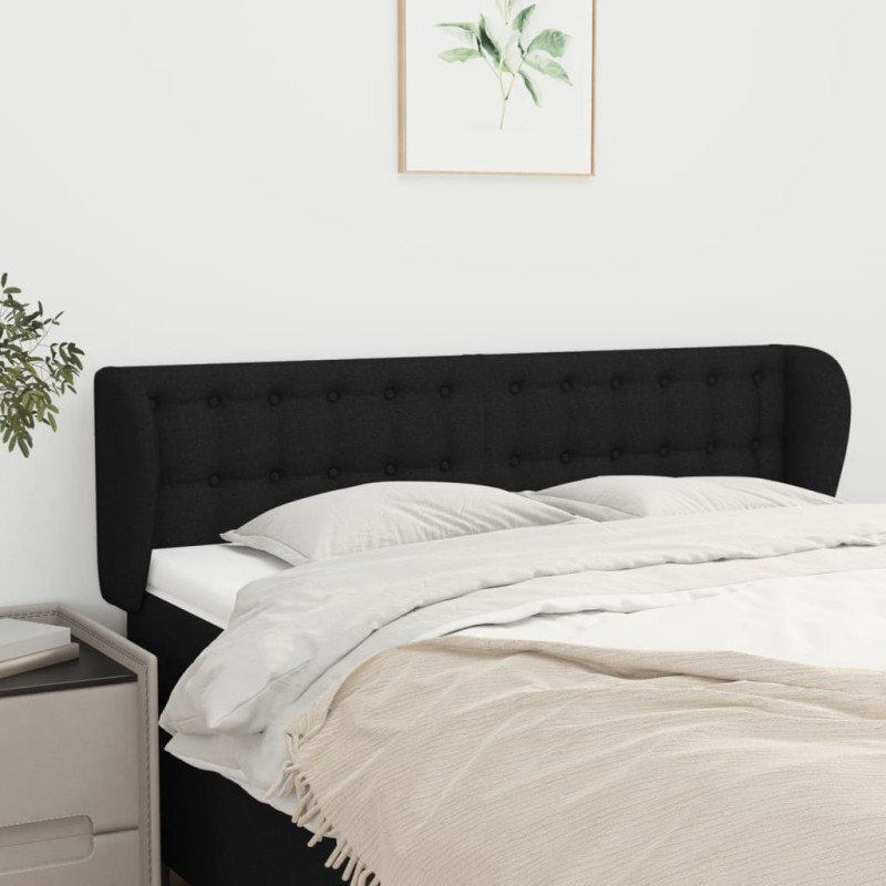 vidaXL Cabecero de tela negro 147x23x78/88 cm vidaXL Cabecero de tela negro 147x23x78/88 cm