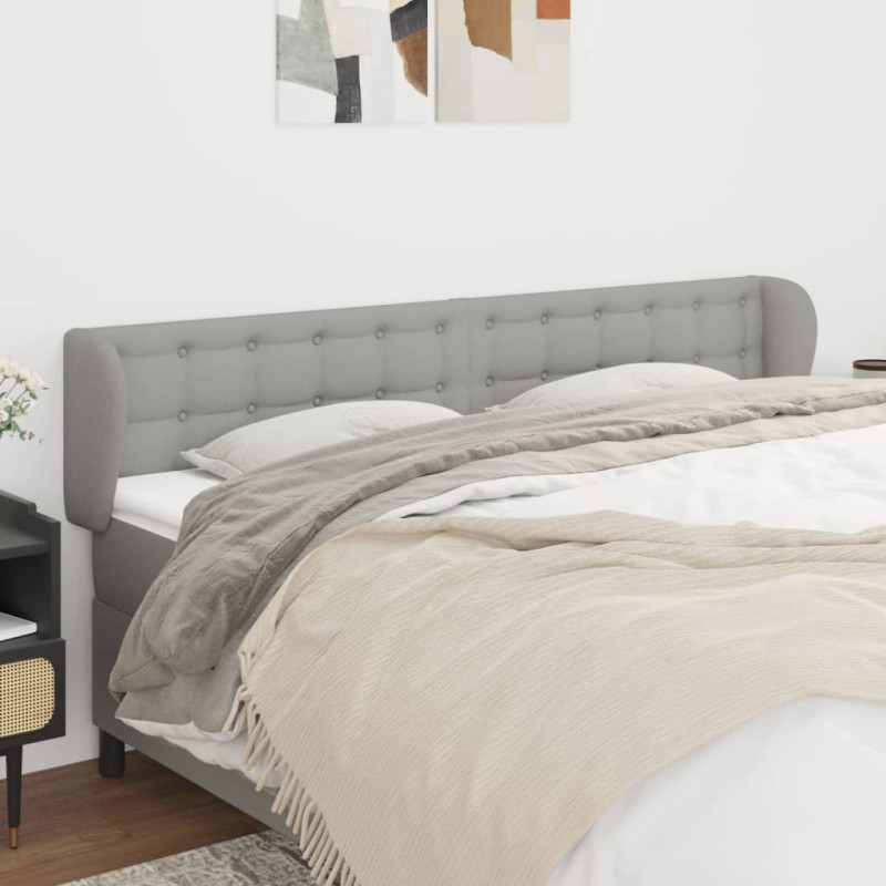 vidaXL Cabecero de tela gris claro 183x23x78/88 cm vidaXL Cabecero de tela gris claro 183x23x78/88 cm