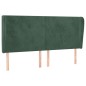 vidaXL Cabecero con orejas de terciopelo verde oscuro 183x23x118/128cm vidaXL Cabecero con orejas de terciopelo verde oscuro 183x23x118/128cm