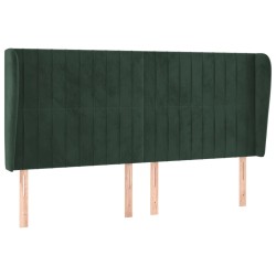 vidaXL Cabecero con orejas de terciopelo verde oscuro 183x23x118/128cm