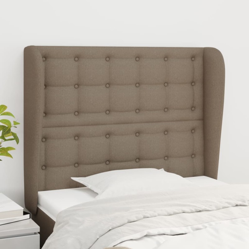 vidaXL Cabecero con orejas de tela gris taupe 103x23x118/128 cm vidaXL Cabecero con orejas de tela gris taupe 103x23x118/128 cm